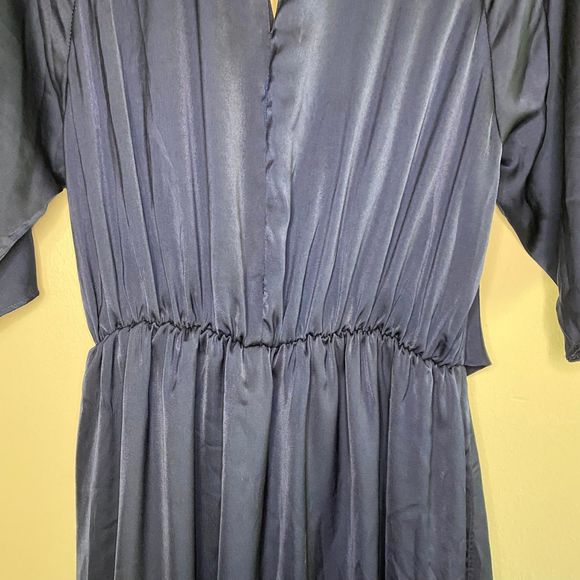 CITY CHIC woman's size 12 Sleek Tie navy blue keyhole neck asymmetrical dress - Picture 8 of 11